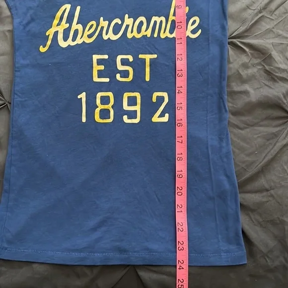 Vintage Abercrombie Kids Blue Yellow New York V Neck Shirt Top Size M - Picture 3 of 4